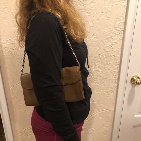 Kate Spade Brown Leather Purse w/Gold Chain Strap - Picture 13 of 13